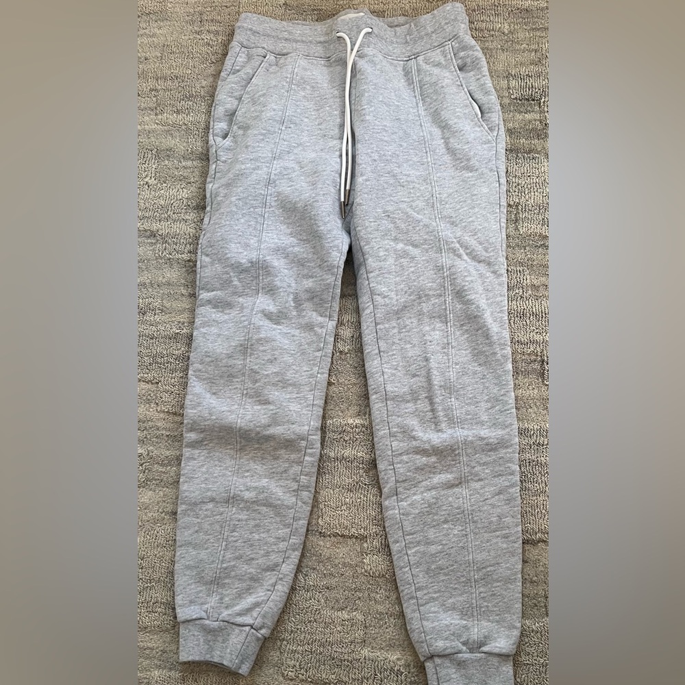 Mate The Label Fleece Front Seam Grey Jogger